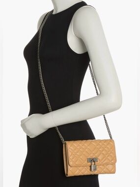 Kurt Geiger Brixton Leather Chain Wallet Crossbody - NWOT - Color Camel